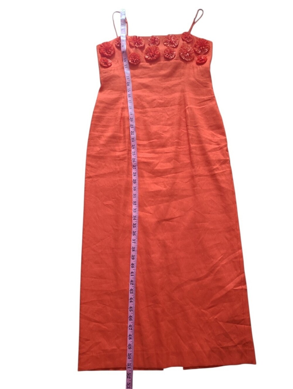 Antonio Melani Dottie Textured Linen Square Neck Midi Dress 10 NWT - Picture 9 of 12